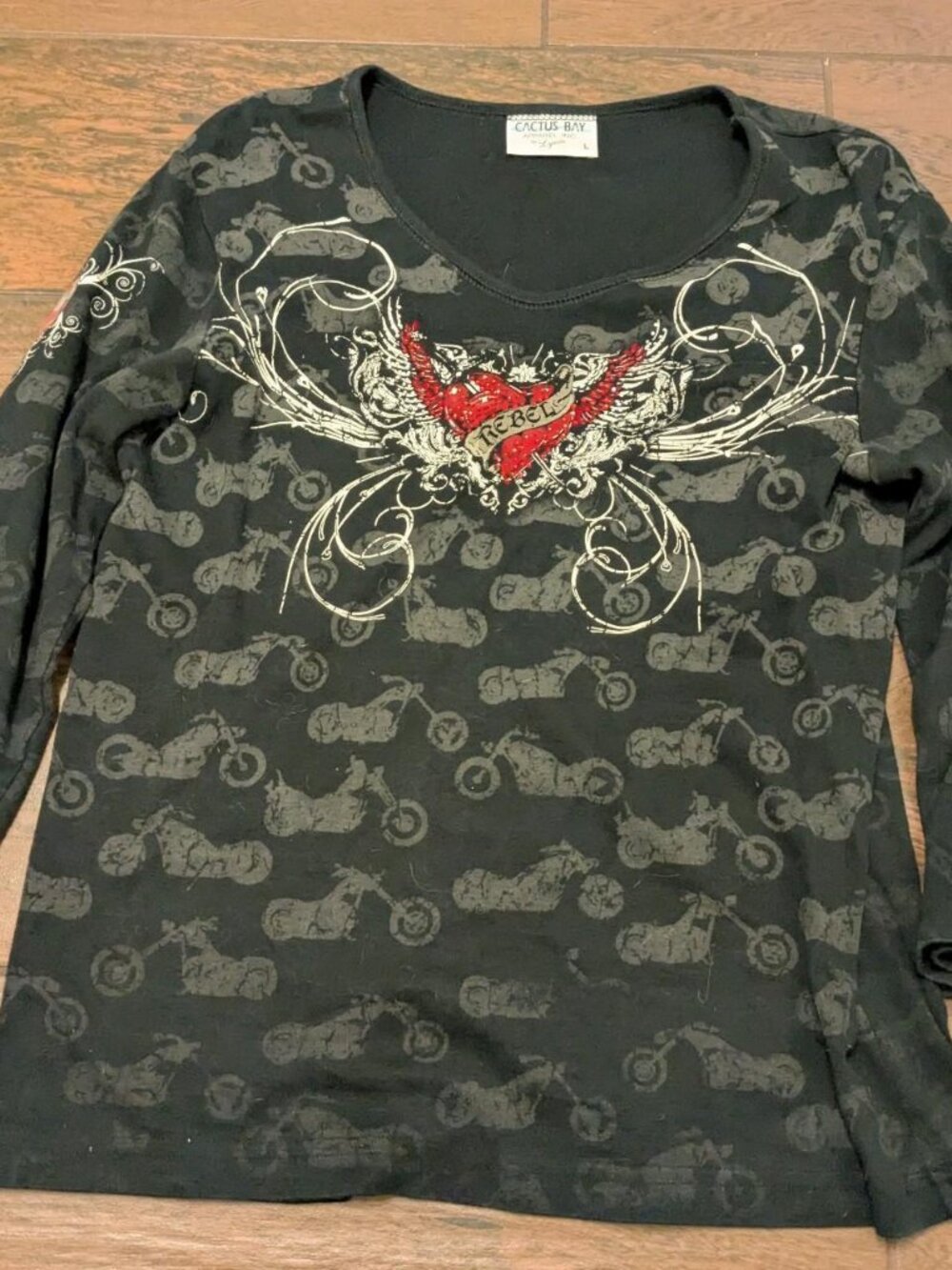 Affliction Women's Black and Red Shirt